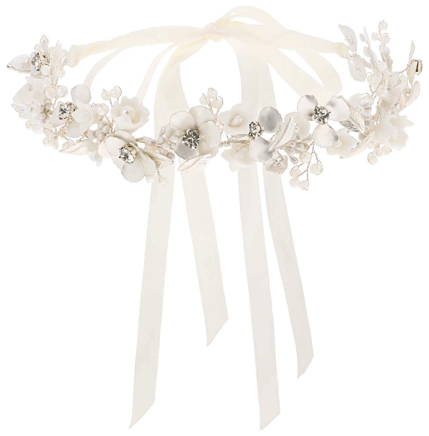 ARIELLE - Pettinino gioiello per capelli da sposa con fiorellini bianchi in  madreperla e Swarovski