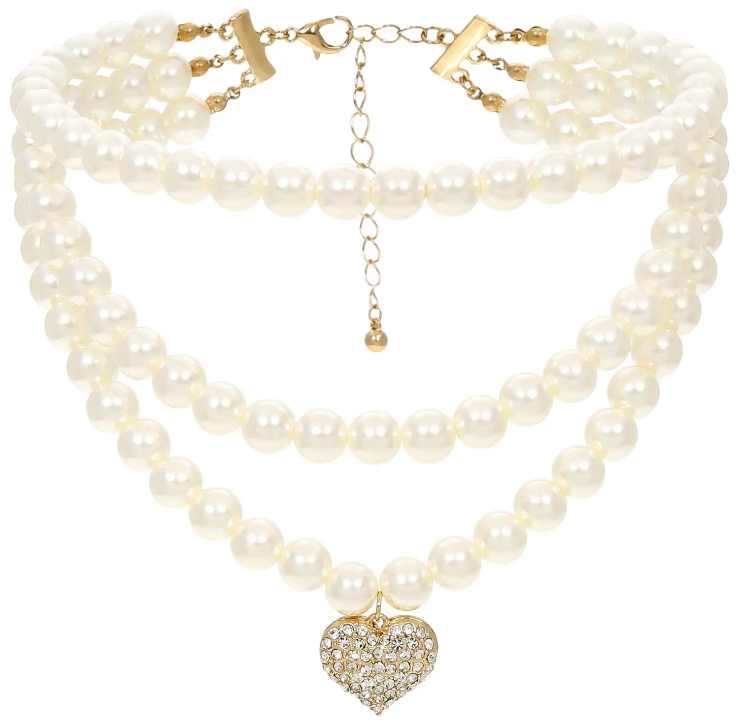 Collier multirangs - Pearl Heart