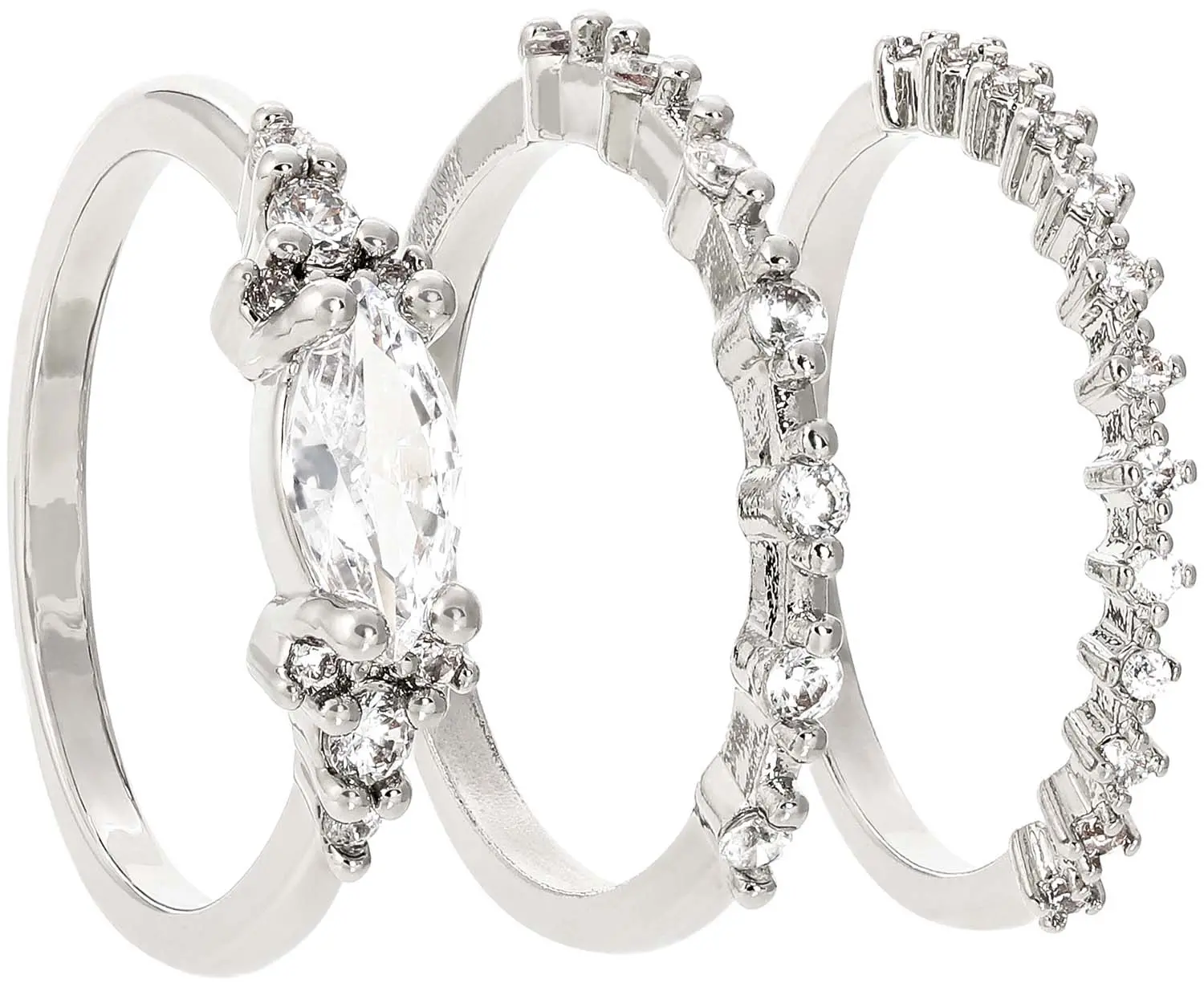 Ring-Set - Sparkling Navette