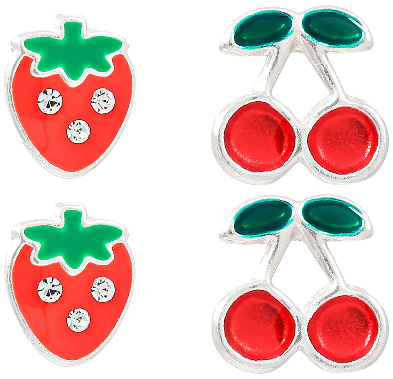 Set di orecchini a perno - Red Fruits