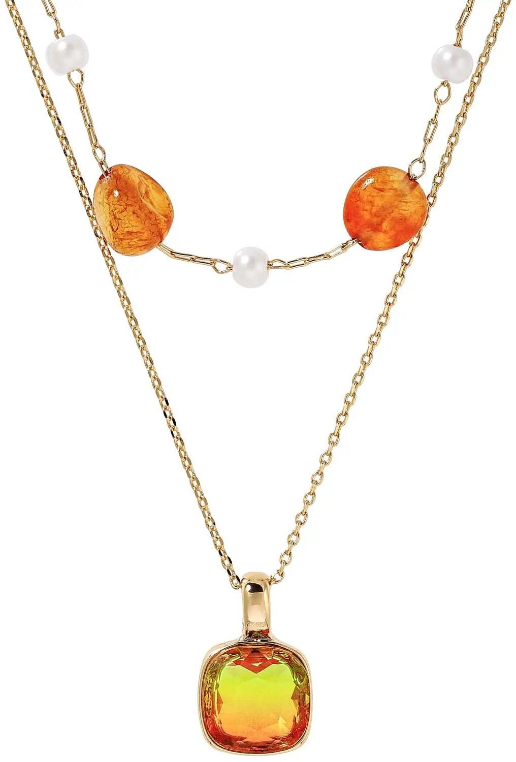 Collar a capas - Orange Agate