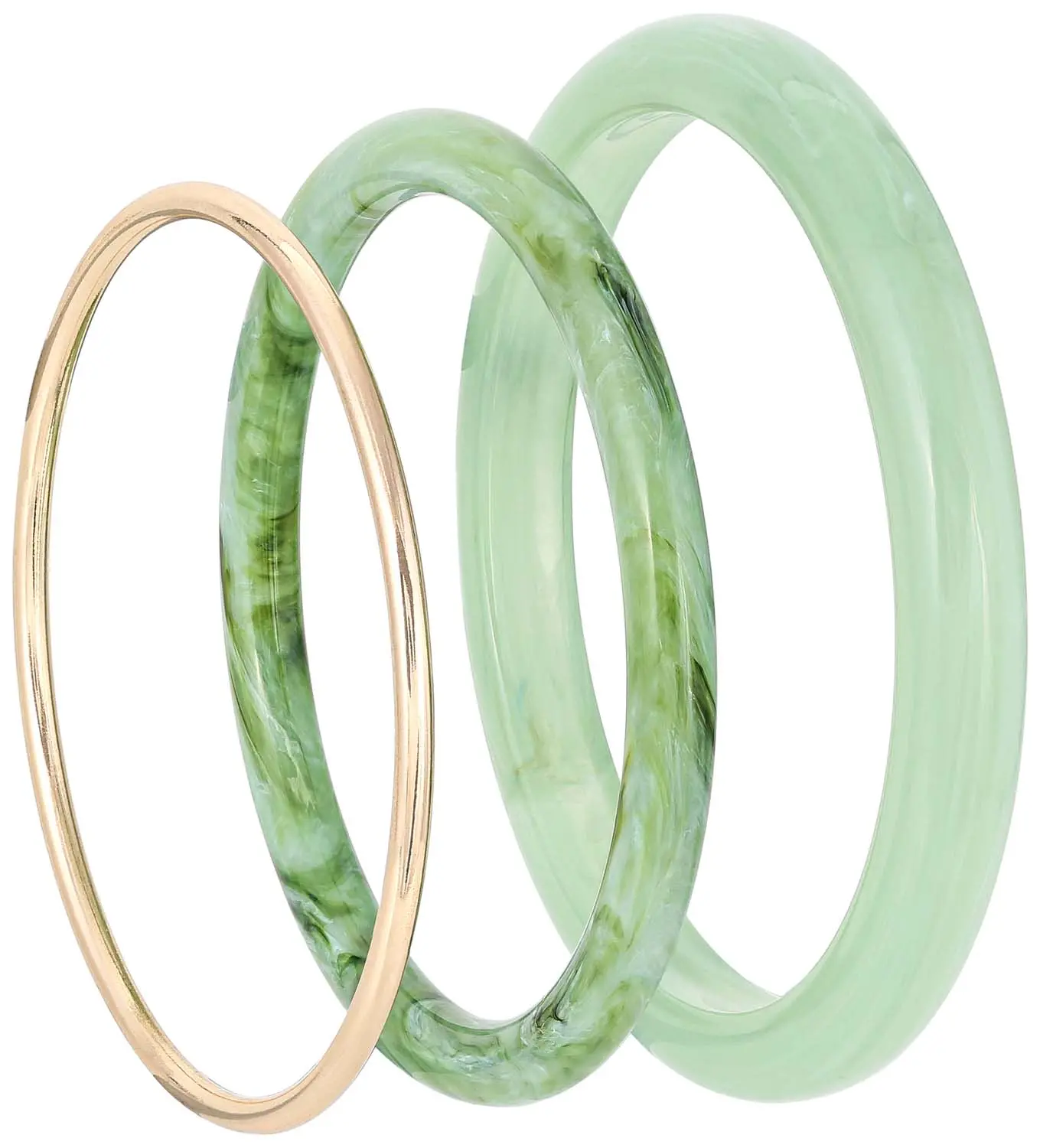 Ensemble de bracelets joncs - Light Green
