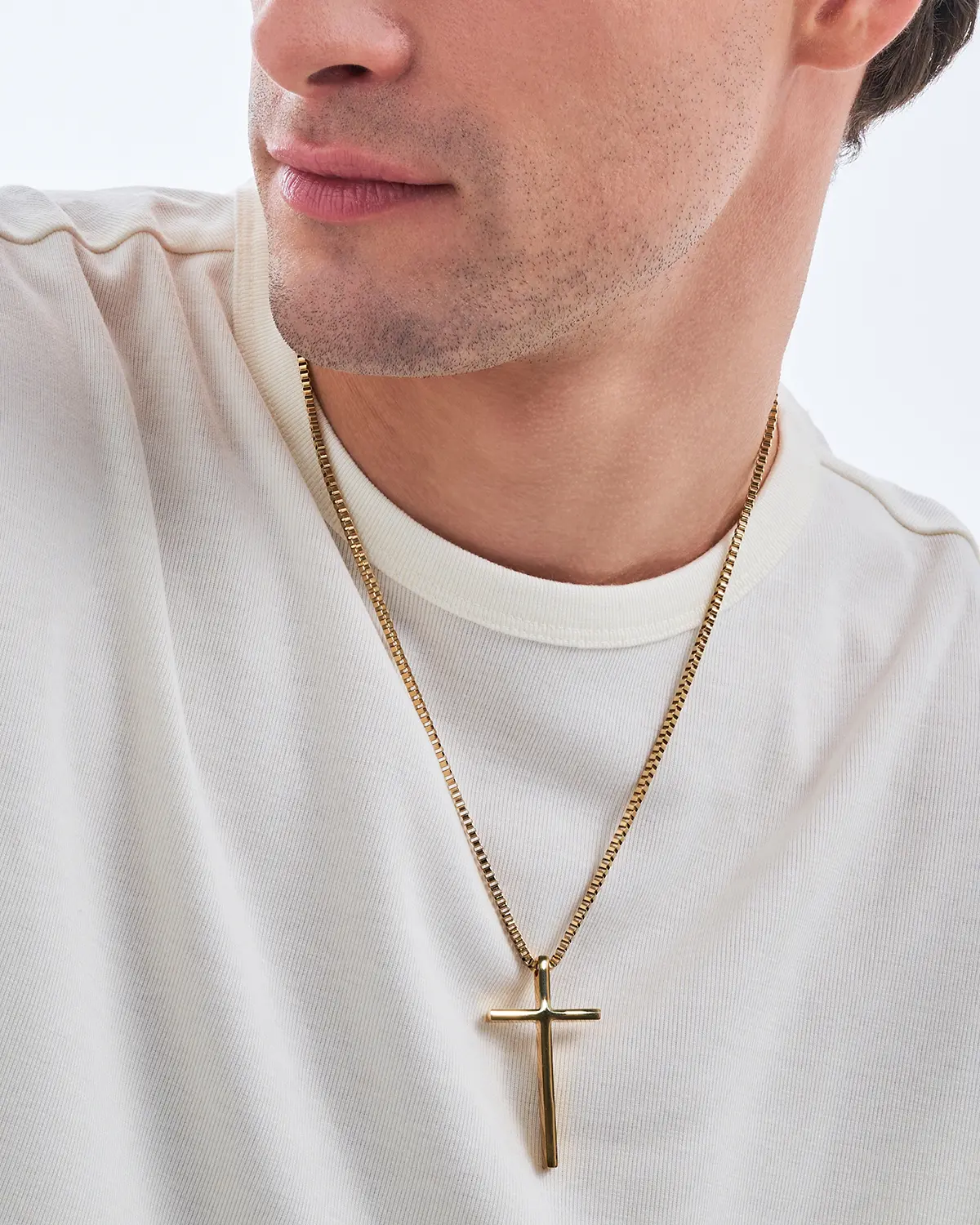 Herren Kette - Gold Cross