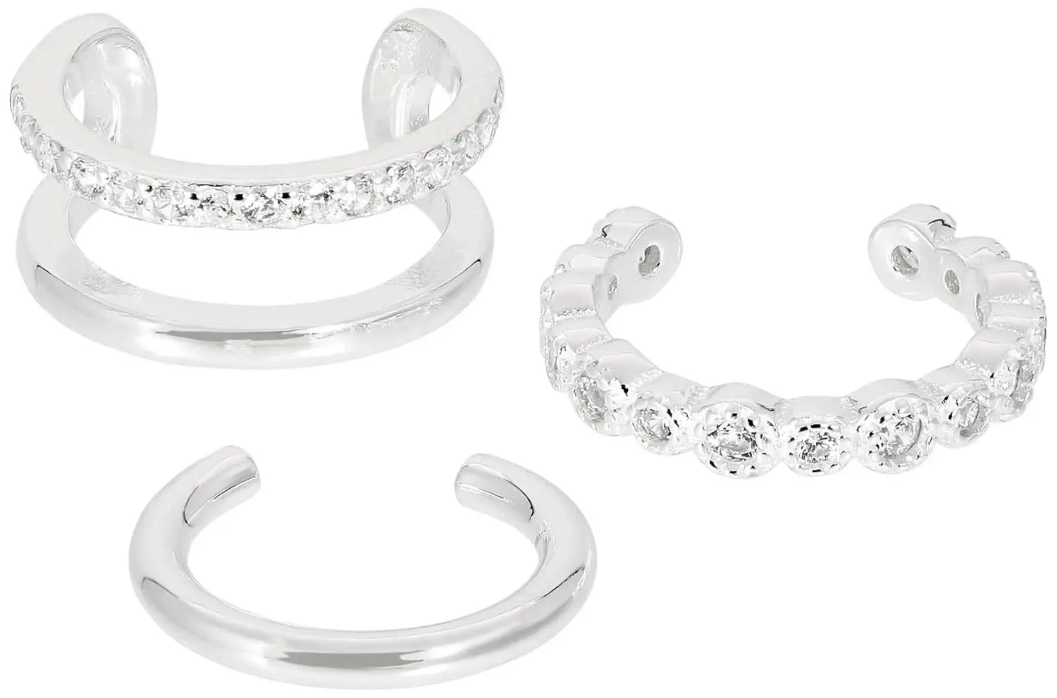 Earcuff set - Silver Trio