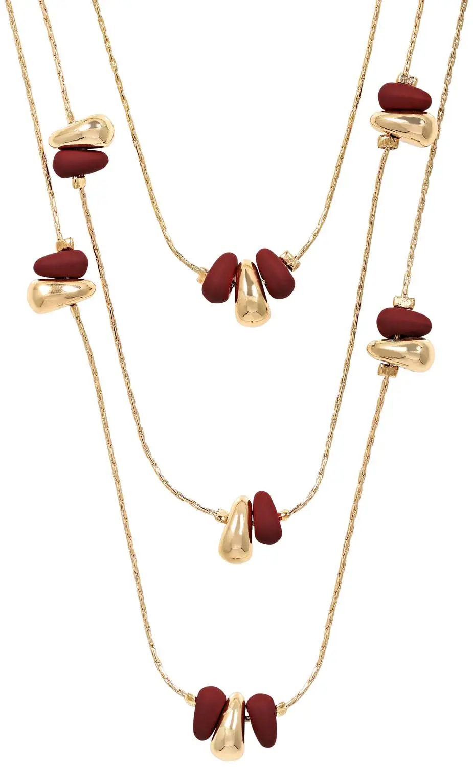 Layering ketting - Burgundy Stones