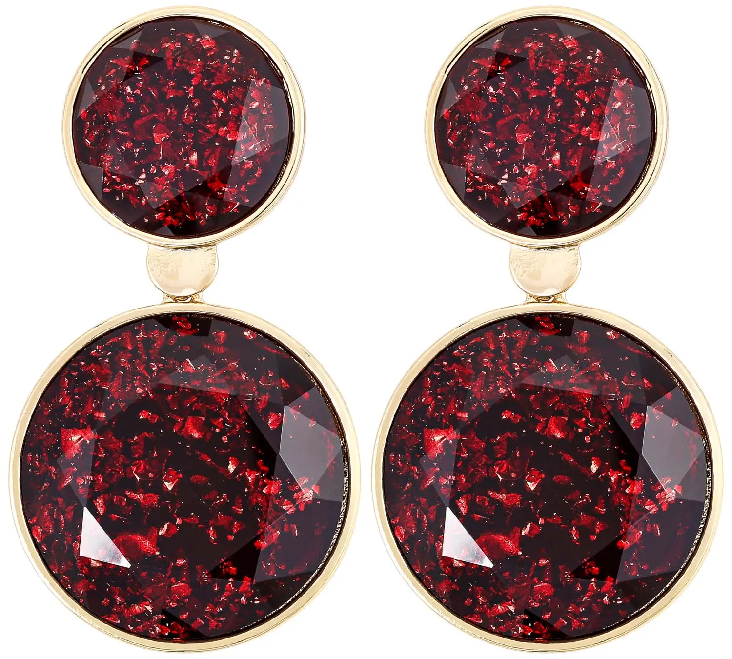 Clous d'oreilles - Round Red