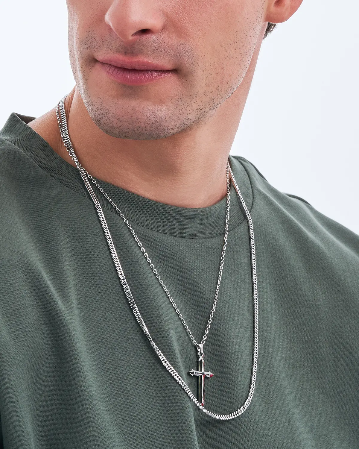 Collier pour hommes - Black Crossed