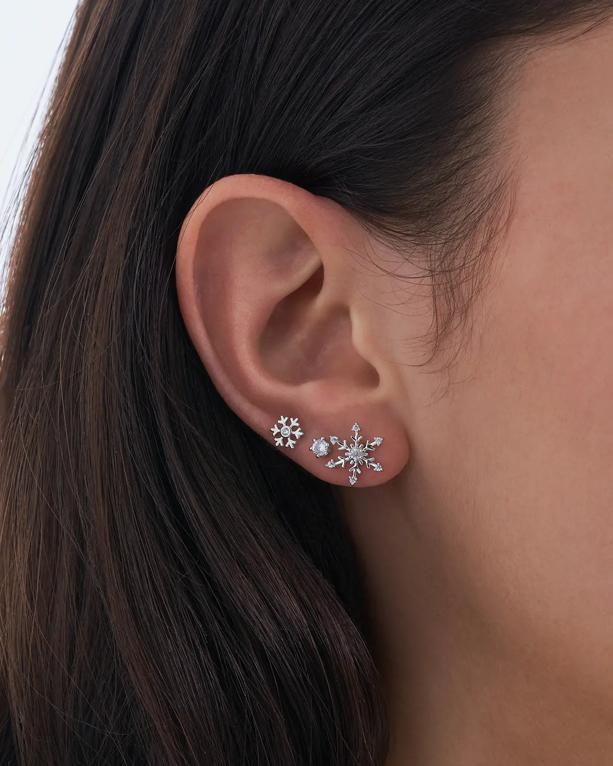 Ensemble de clous d'oreilles - Snowflake Sparkle