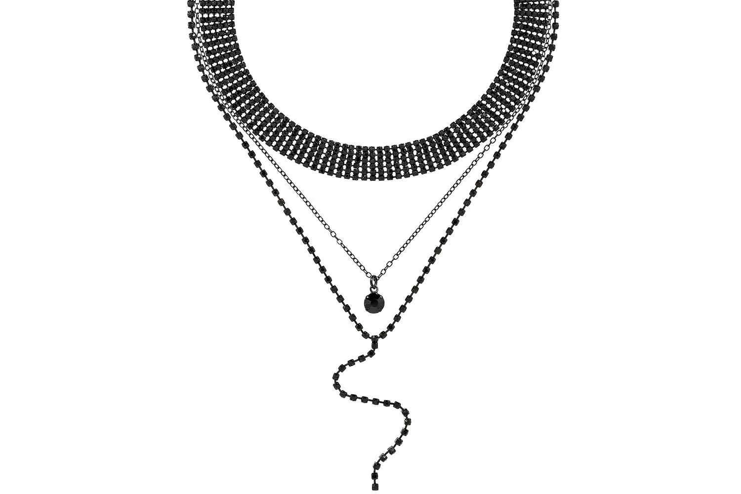 Collier multirangs - Black Glamour