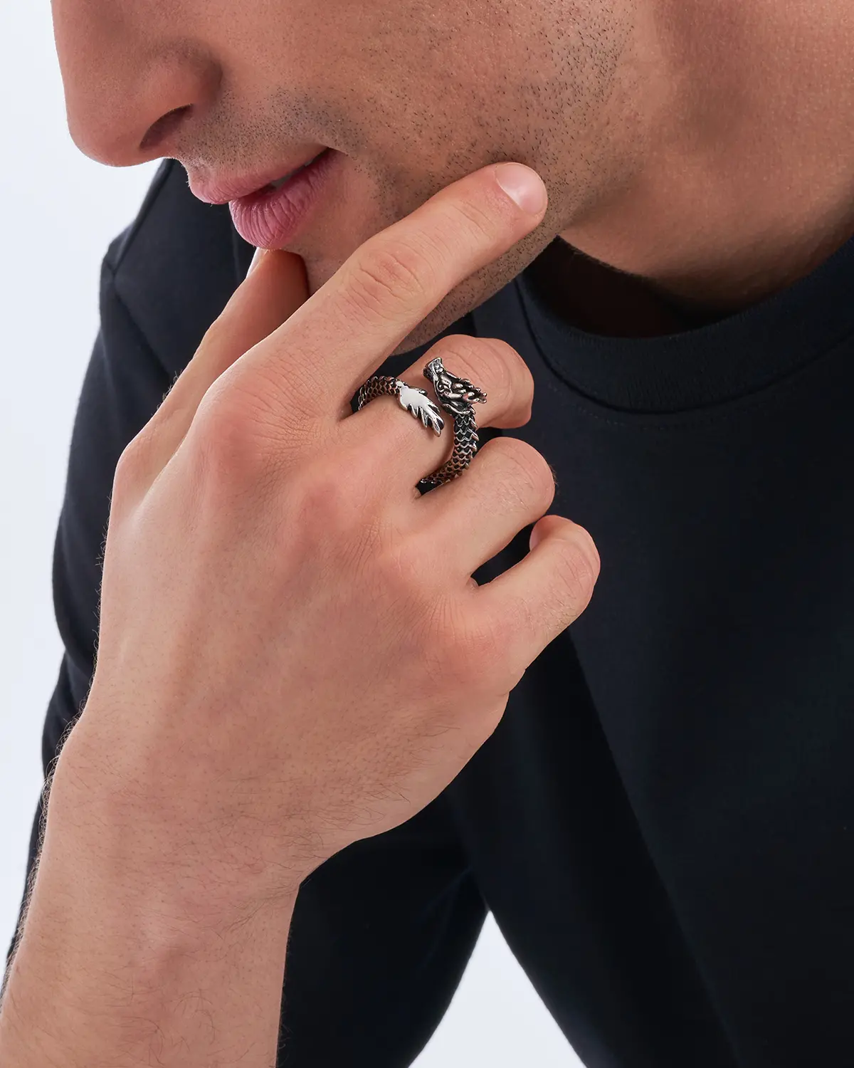 Bague pour homme - Steel Dragon