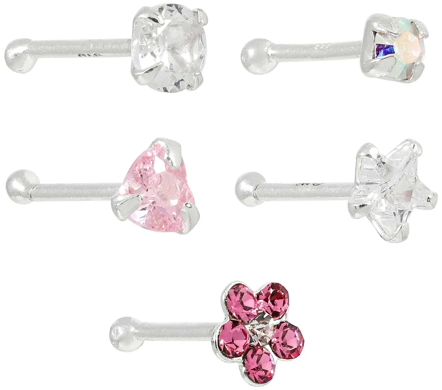 Set di piercing - Pink Sparkle 