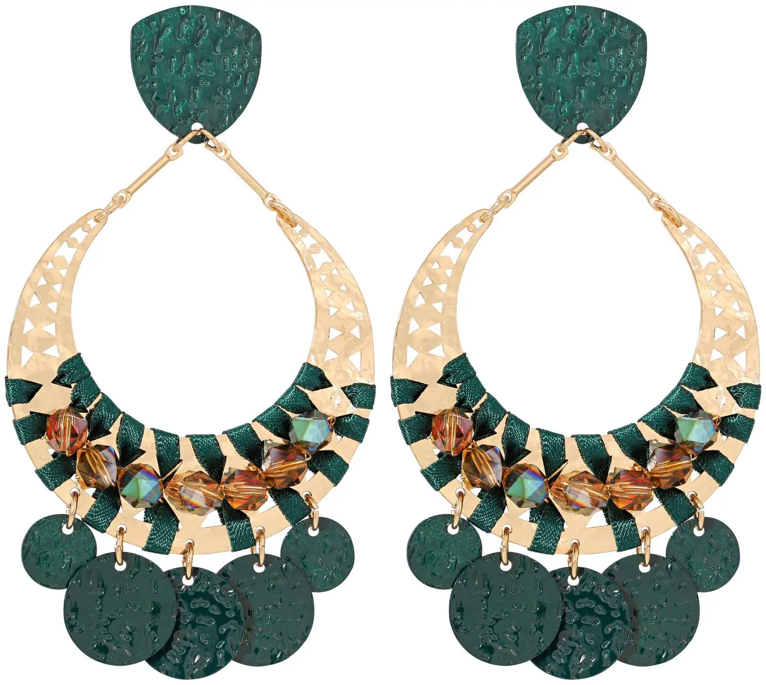 Clous d'oreilles - Oriental Green