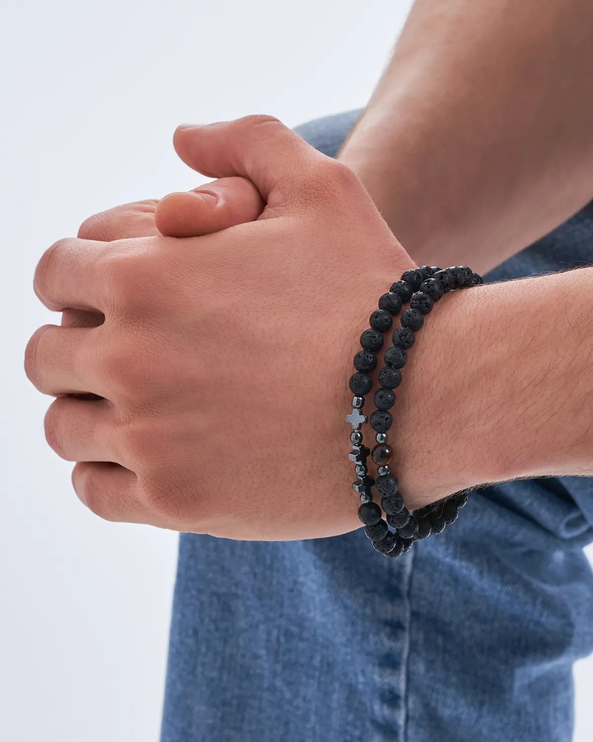 Ensemble de bracelets pour hommes - Black Cross