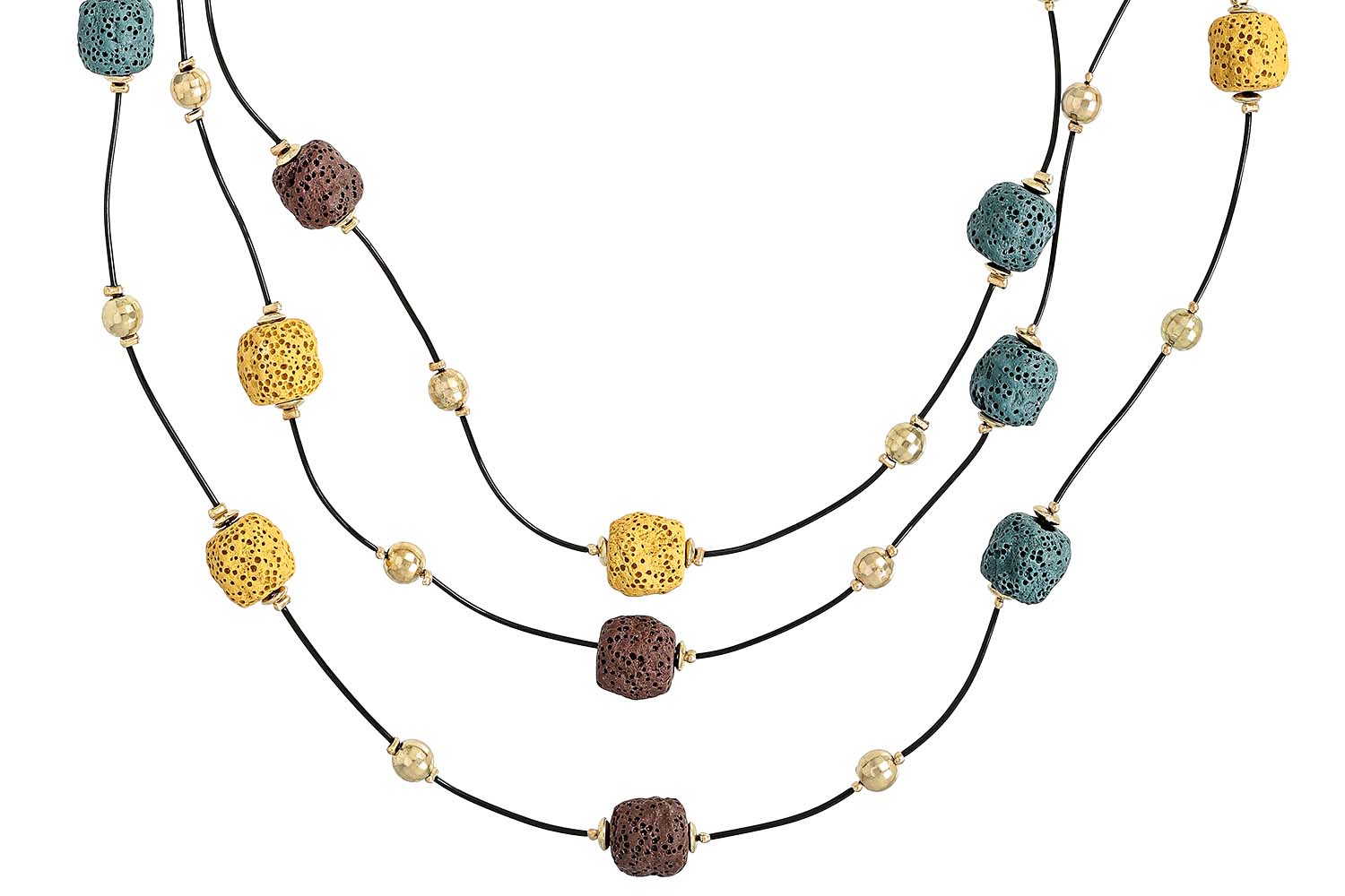 Collier multi-rangs - Lava Stone