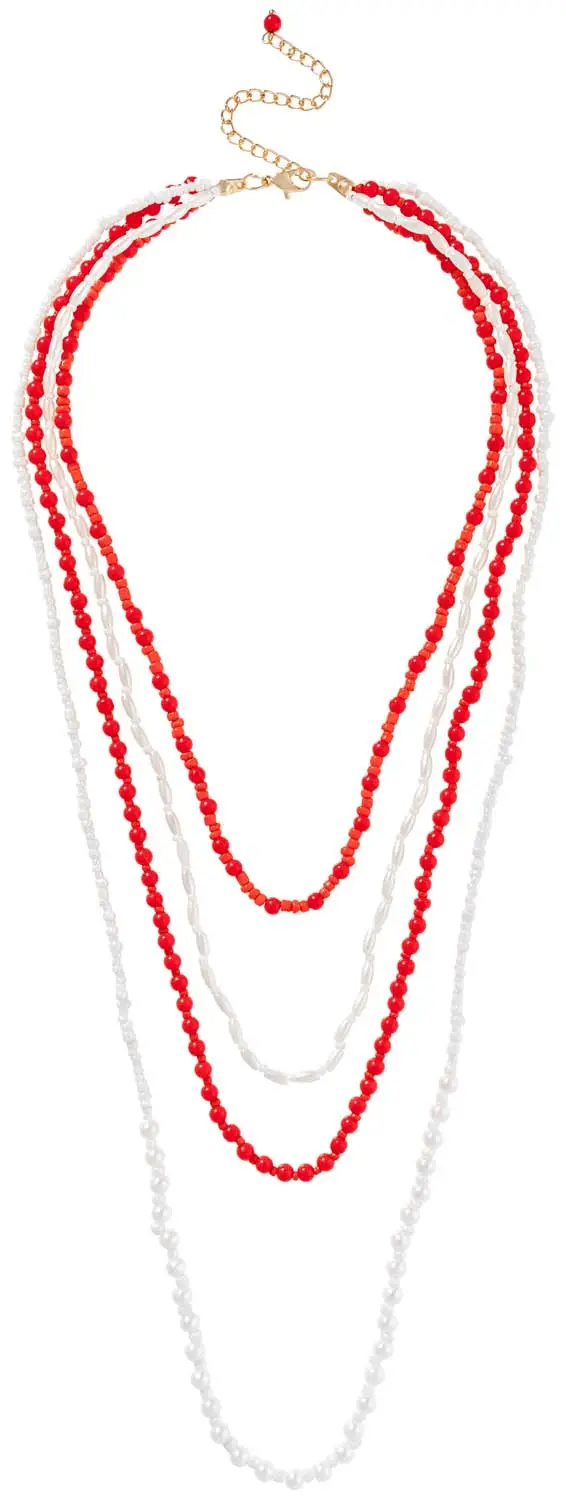 Layering ketting - Red White