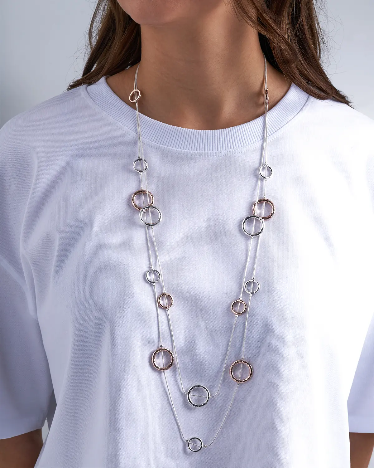 Layering ketting - Hammered Circles