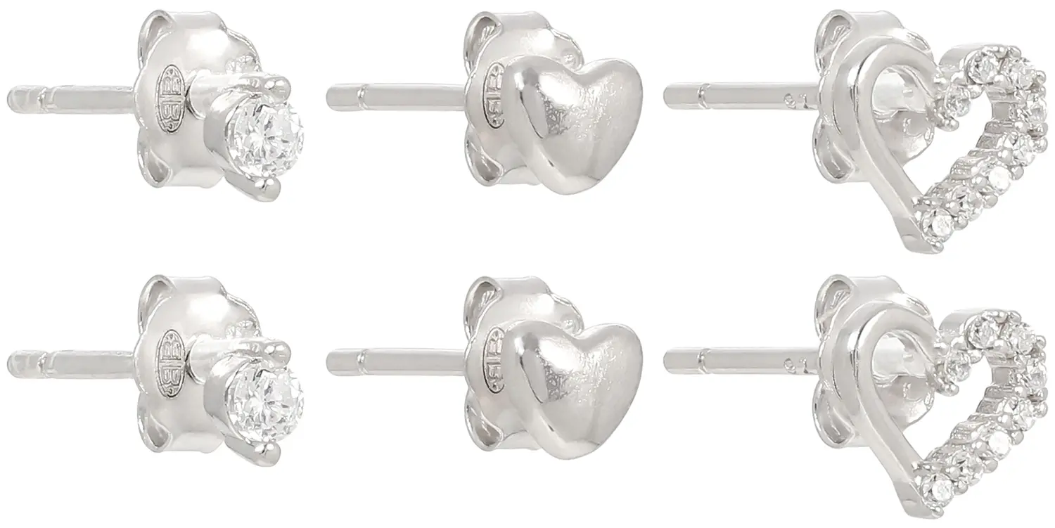 Ensemble de boucles d'oreilles - Heart Trio