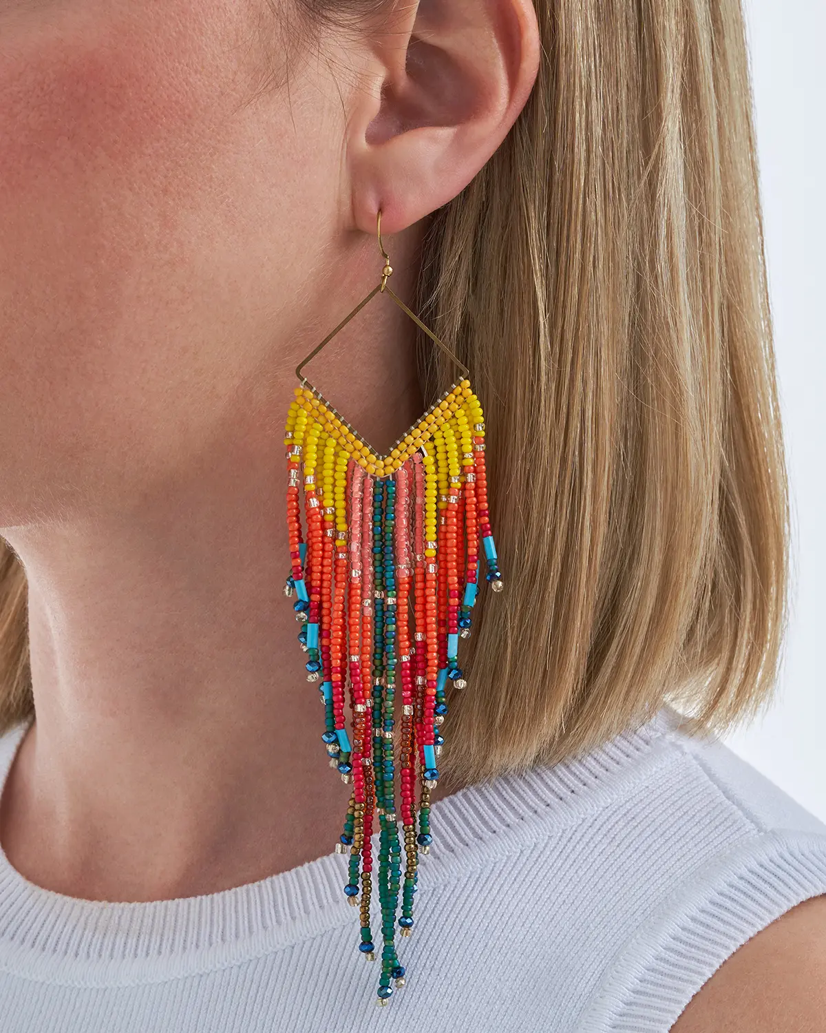 Pendientes largos - Vibrant Beads