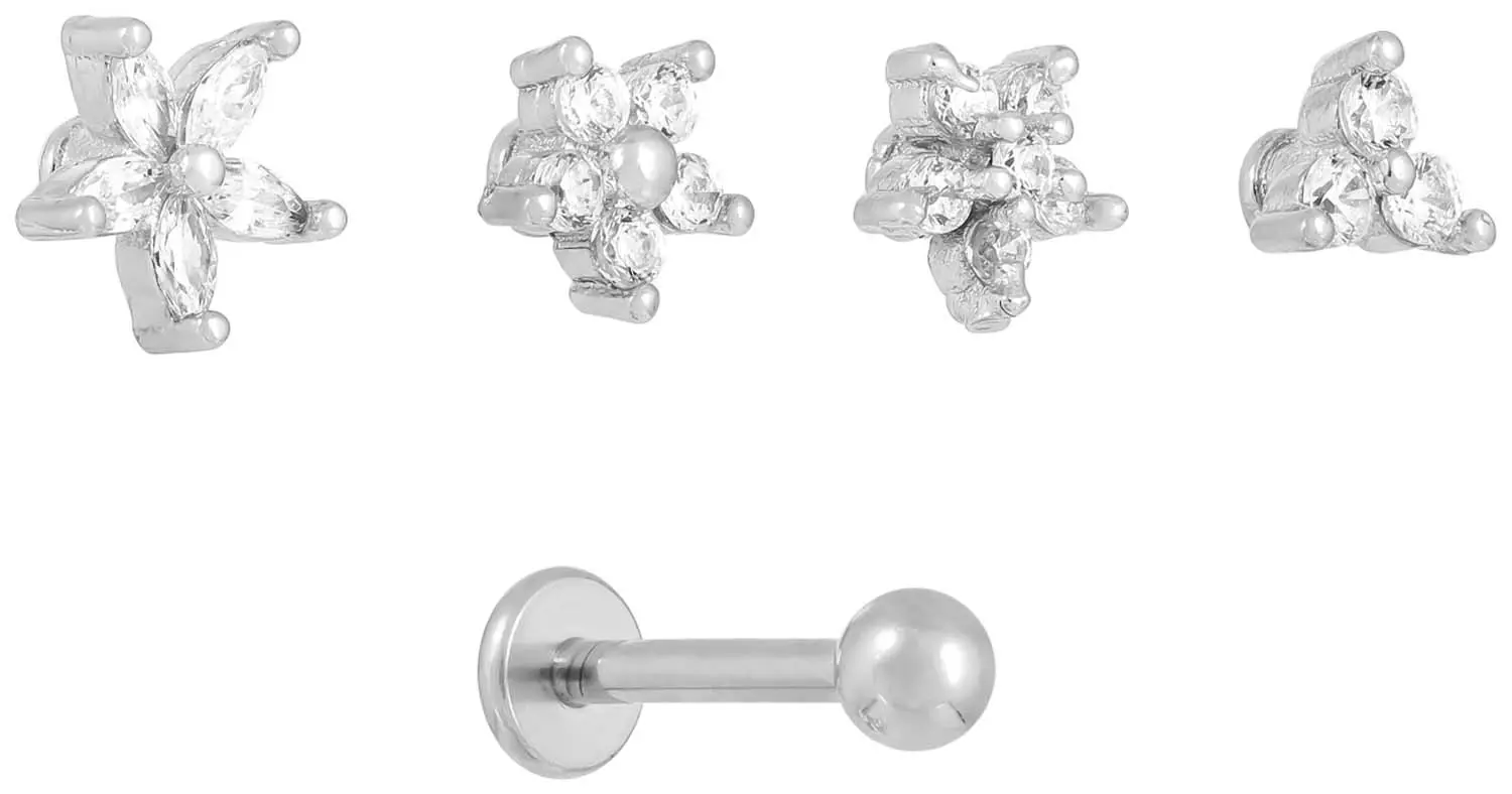 Set di piercing - Silver Blossoms