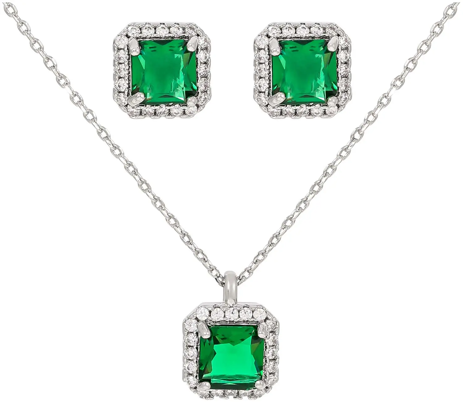 Zestaw biżuterii - Emerald Zirkonia