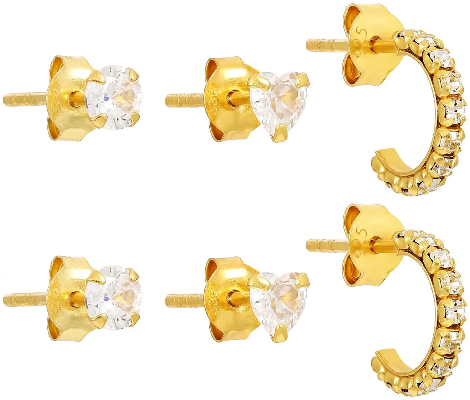 Set di orecchini a perno - Iced Gold