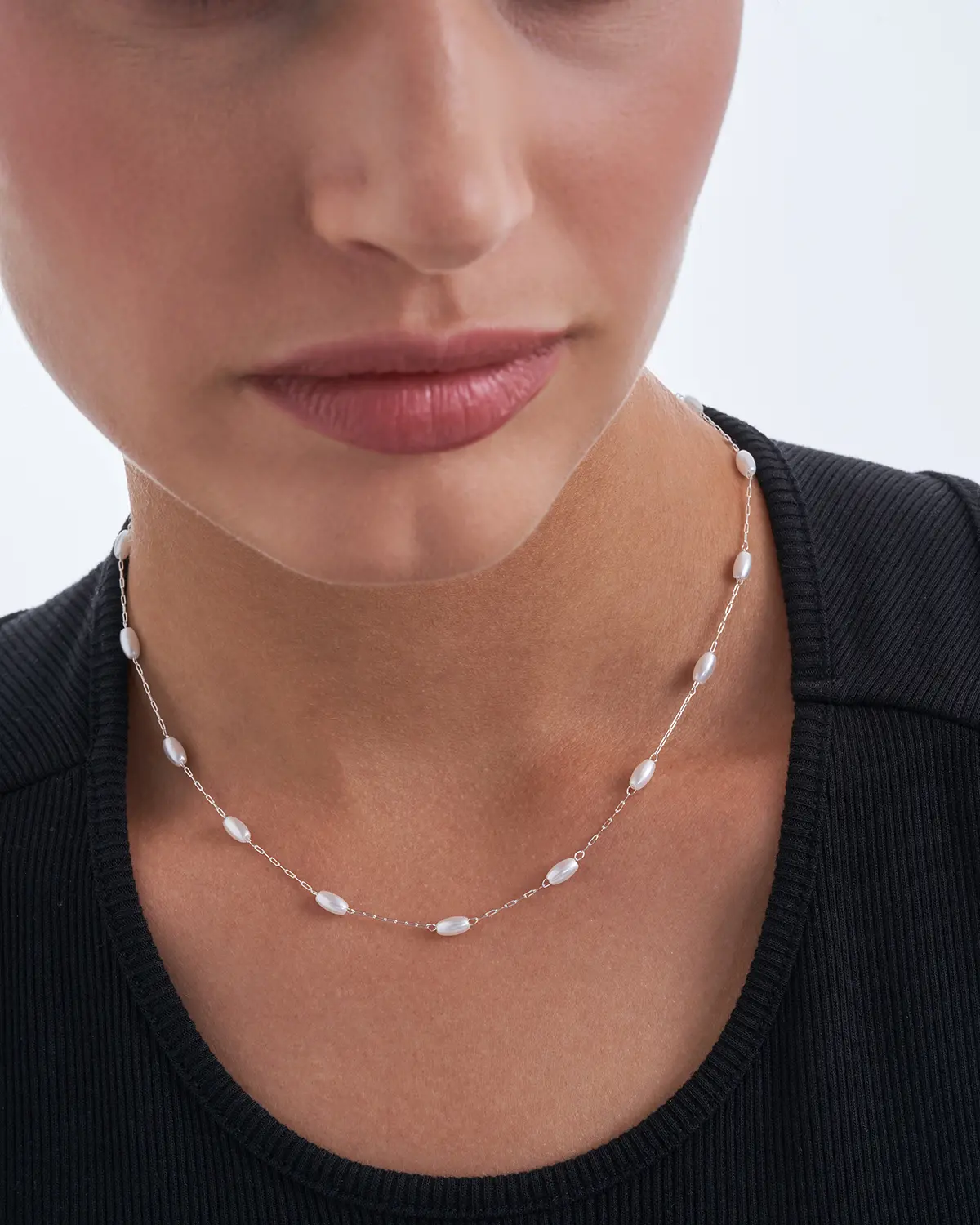 Kette - Oval Pearls