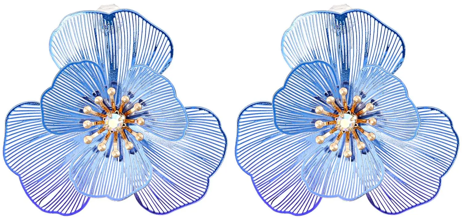 Boucles d'oreilles clips - Blue Blossom