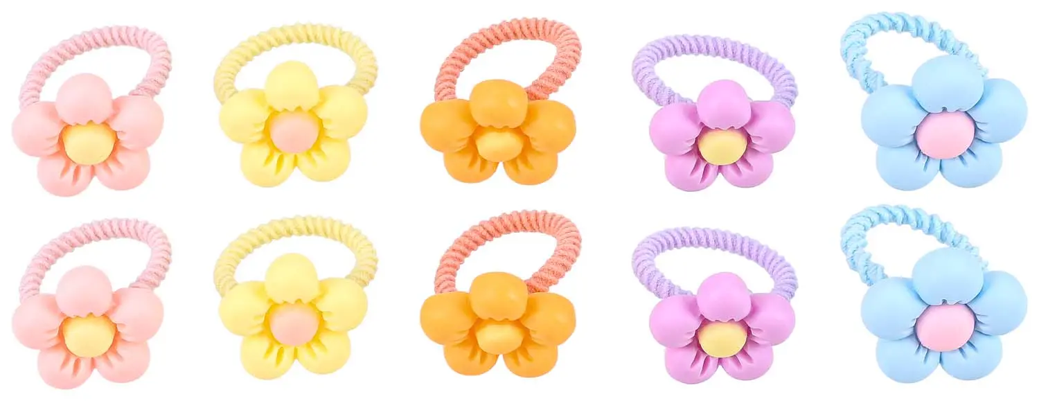 Set di elastici per capelli per bambini - Happy Flowers