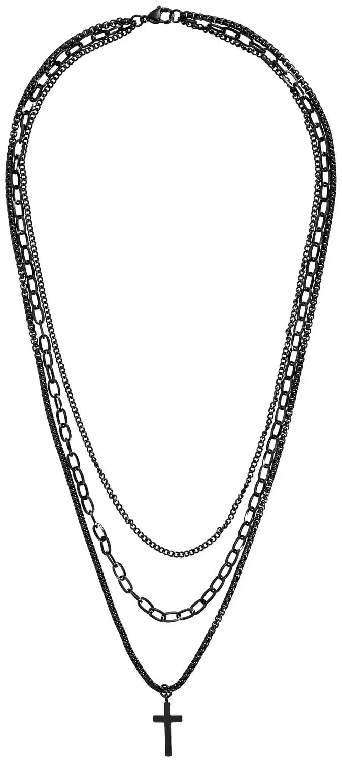 Herren Layering-Kette - Black Steel