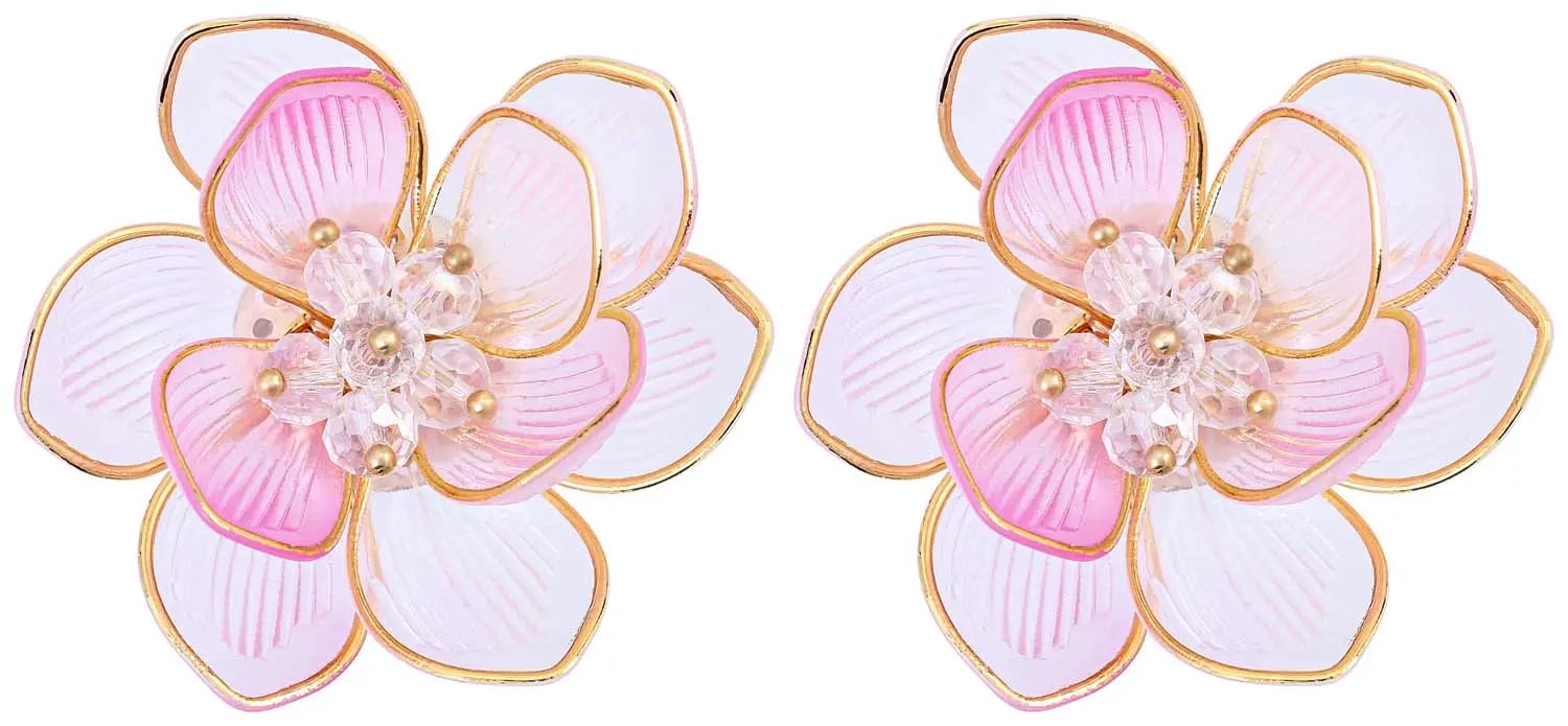 Boucles d'oreilles clips - Rose Statement