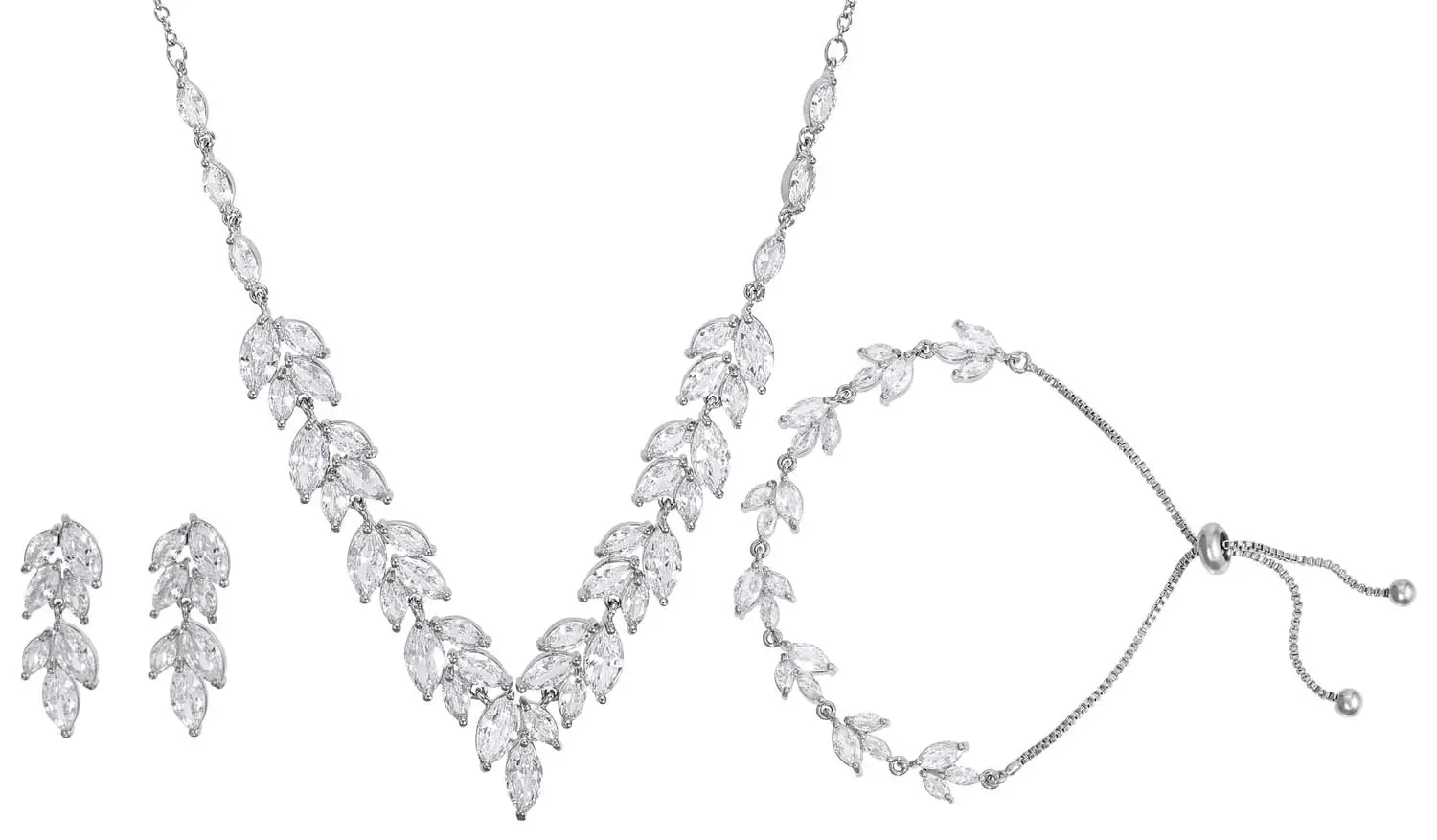 Parure de bijoux - Zirconia Leaves