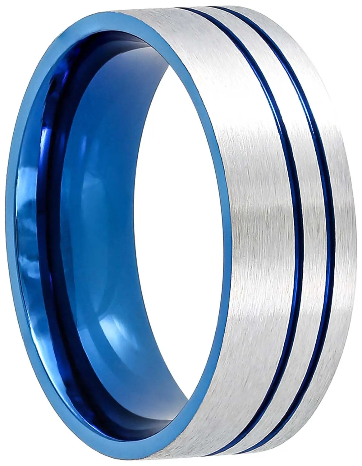 Herren Ring - Blue Lines