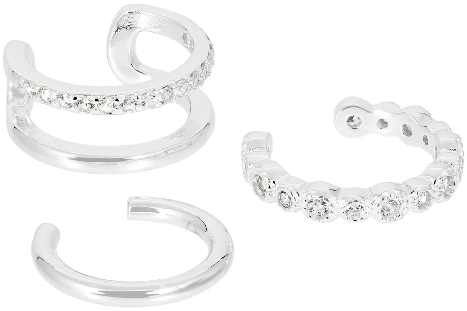 Earcuff-Set - Silver Trio