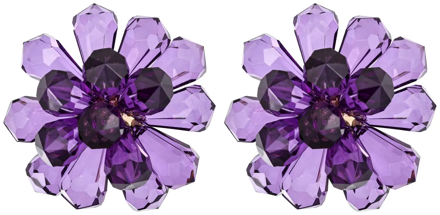 Pendientes de clip - Lavender Beads