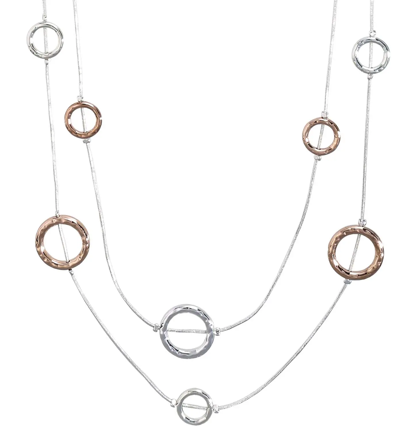 Layering Kette - Hammered Circles