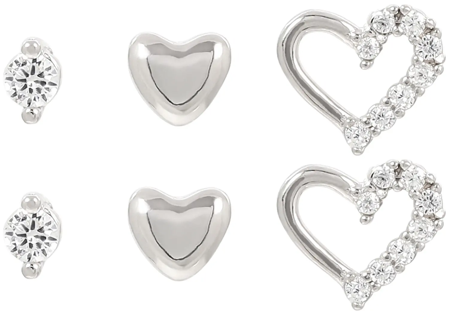 Ensemble de boucles d'oreilles - Heart Trio