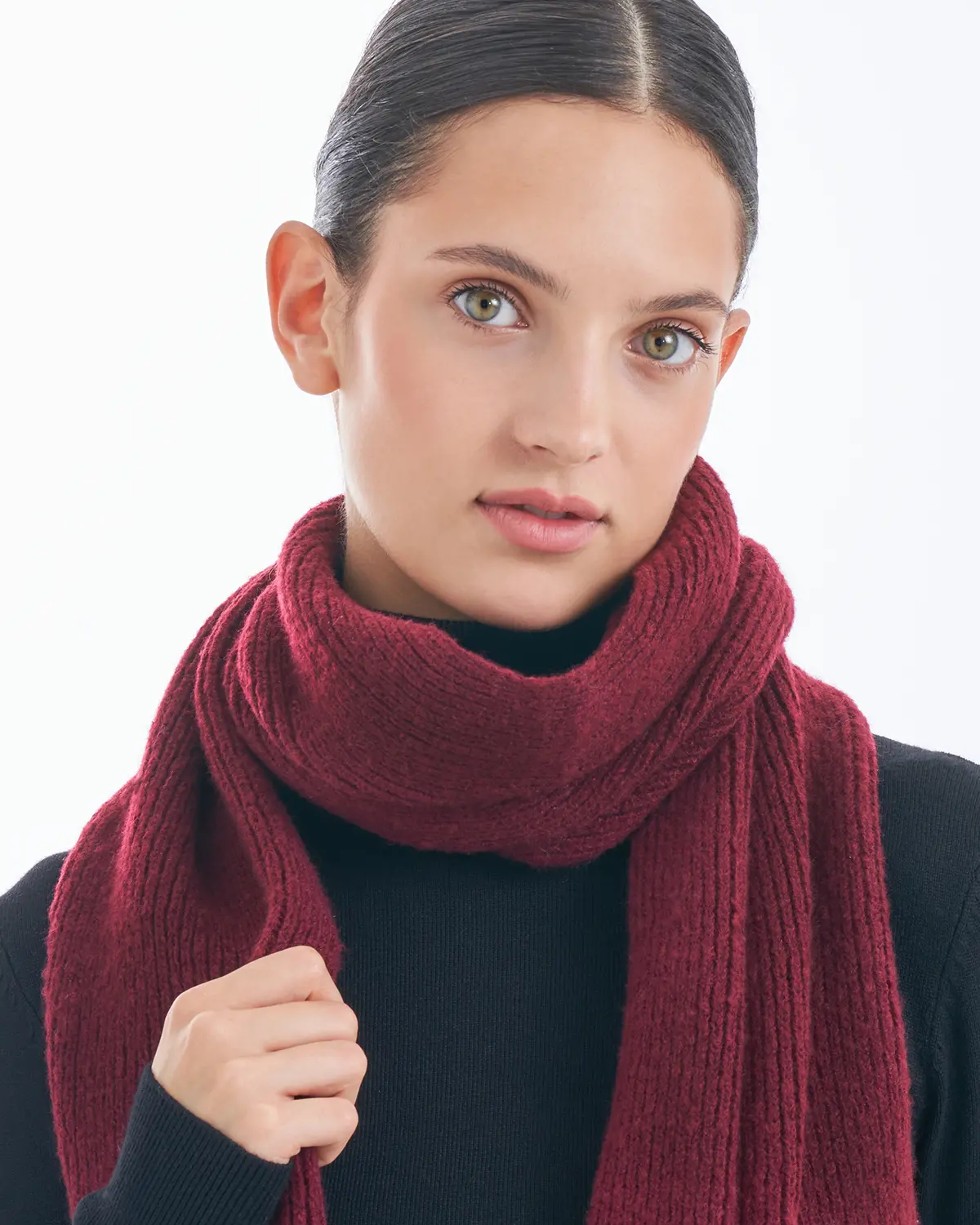 Schal - Knitted Burgundy