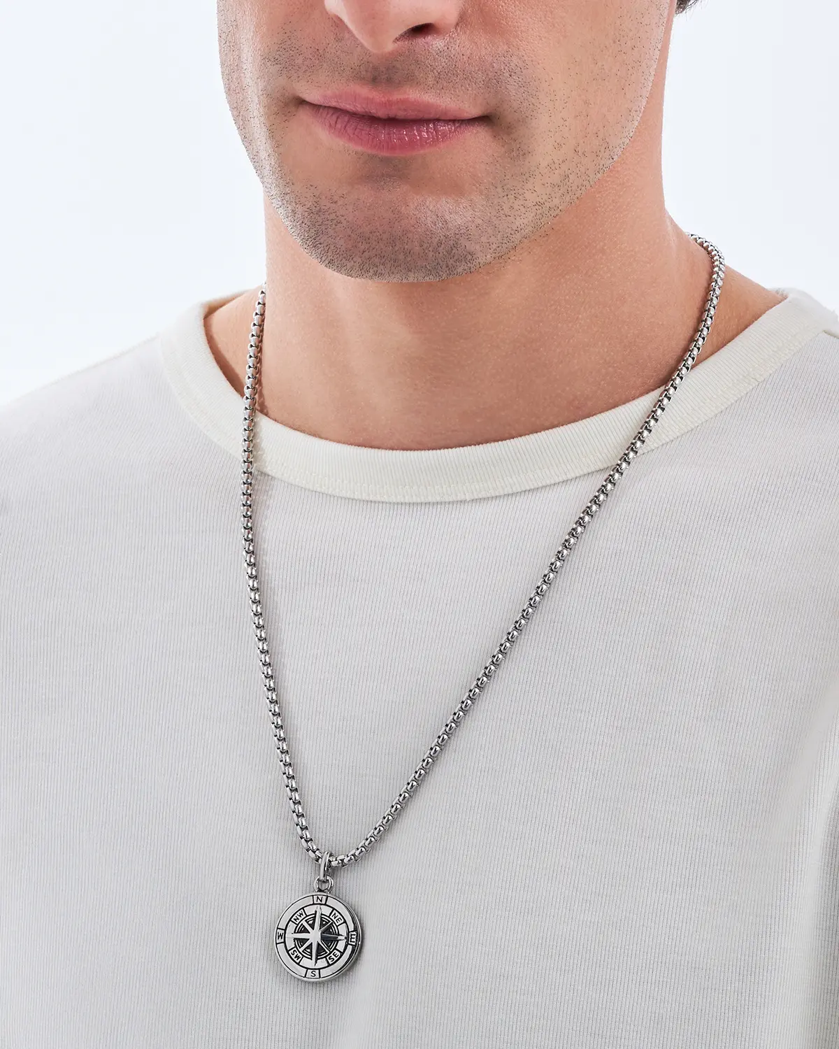 Collier pour homme - Silver Compass