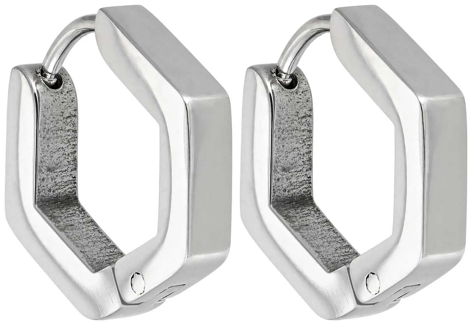 Créoles pour homme - Steel Hexagon