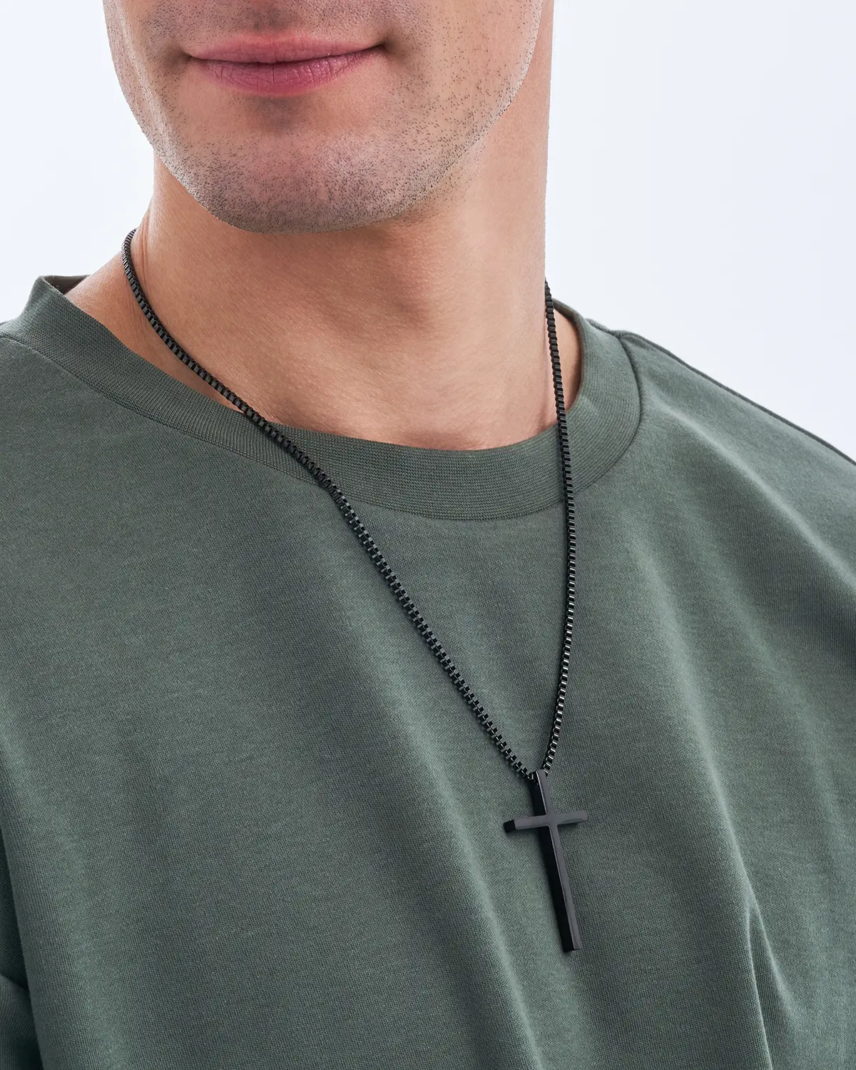 Herren Kette - Black Cross