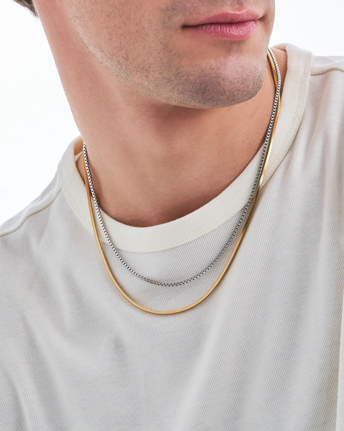 Collier multirangs pour homme - Shiny Duo