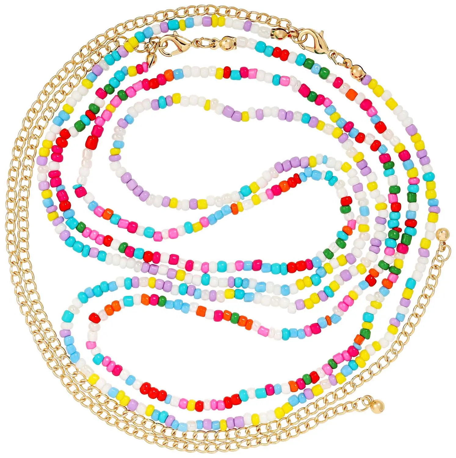Buikkettingen set - Colorful Beads