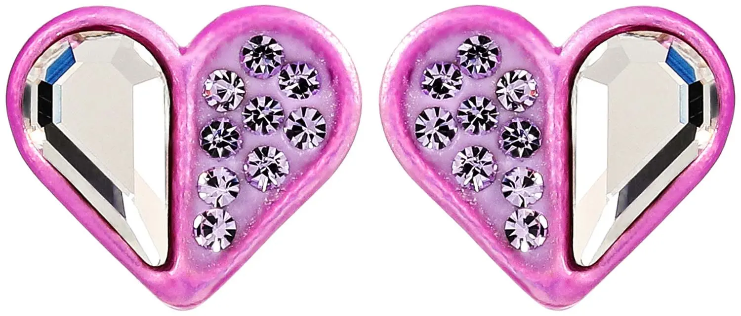 Clous d'oreilles - Purple Hearts