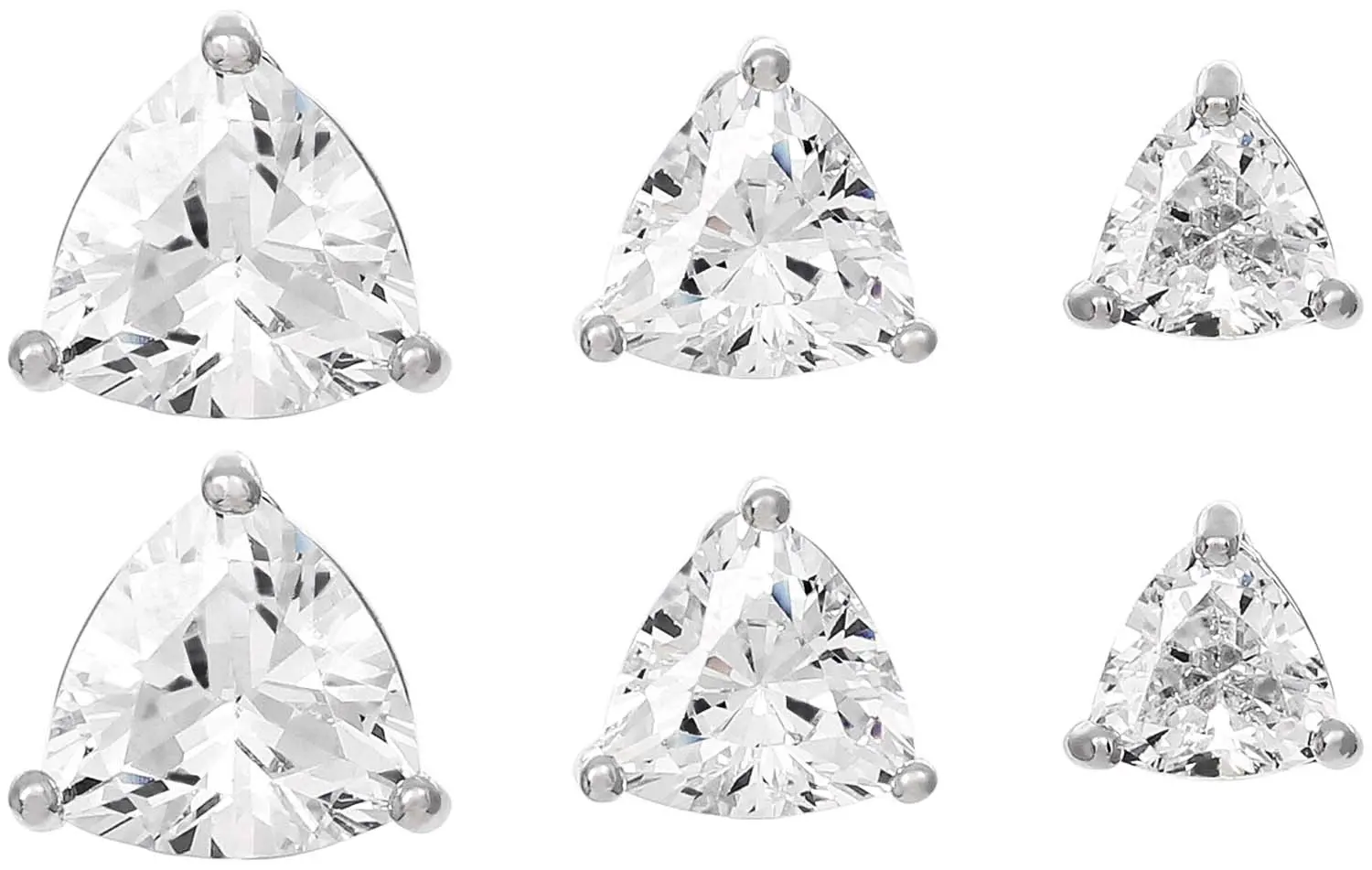 Set di orecchini a perno - Sparkling Triangle