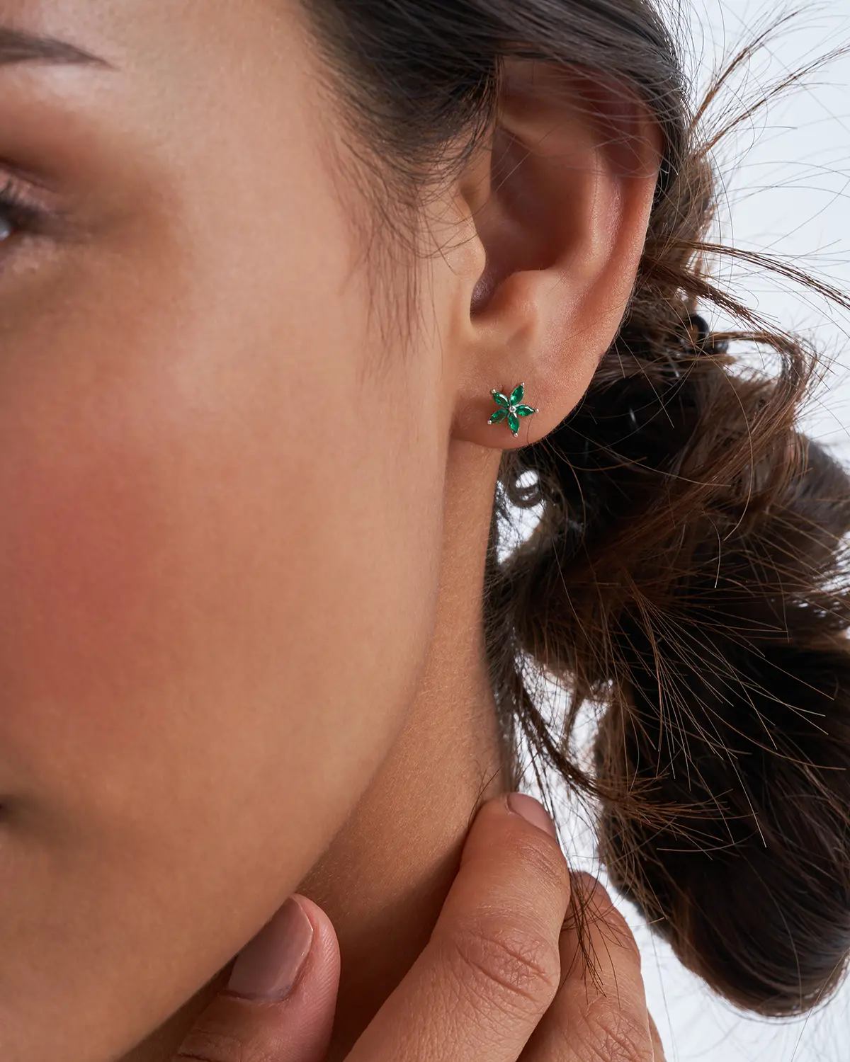 Clous d'oreilles - Floral Emerald