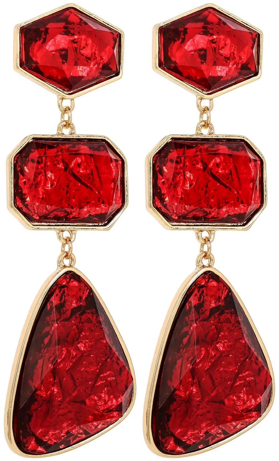 Pendientes - Asymmetrical Red